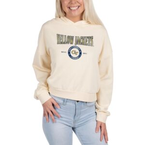 Unisex Uscape Apparel Cream Georgia Tech Yellow Jackets Washed Pullover Hoodie