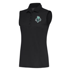 Women's Antigua Charcoal New York Liberty Tribute Sleeveless Polo
