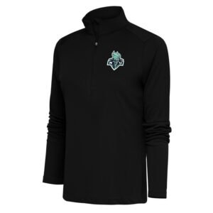 Women's Antigua Black New York Liberty Tribute Half-Zip Jacket