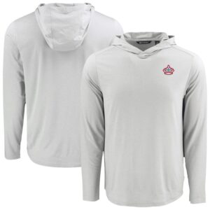 Men's Cutter & Buck Gray Miami Marlins Coastline Epic Comfort Recycled Eco Hoodie Long Sleeve T-Shirt