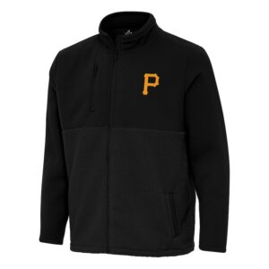 Men's Antigua Black Pittsburgh Pirates Daily Fused Full-Zip Jacket