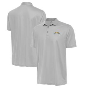 Men's Antigua White/Gray Los Angeles Chargers  Rings Polo