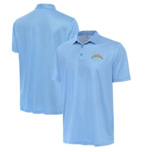 Men's Antigua White/Powder Blue Los Angeles Chargers  Rings Polo