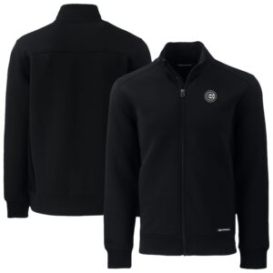 Men's Cutter & Buck Black Chicago Cubs Roam Eco Recycled Full-Zip Jacket
