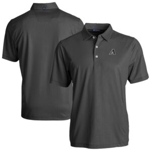 Men's Cutter & Buck Black/White Arizona Diamondbacks Pike Eco Symmetry Print Stretch Recycled Polo