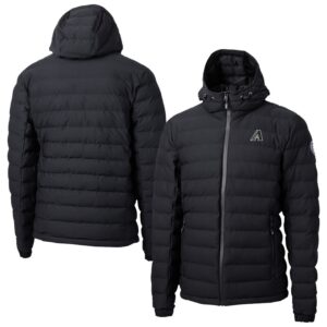 Men's Cutter & Buck Black Arizona Diamondbacks Mission Ridge Repreve® Eco Insulated Full-Zip Hoodie Puffer Jacket