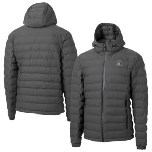 Men's Cutter & Buck Gray Arizona Diamondbacks Mission Ridge Repreve® Eco Insulated Full-Zip Hoodie Puffer Jacket