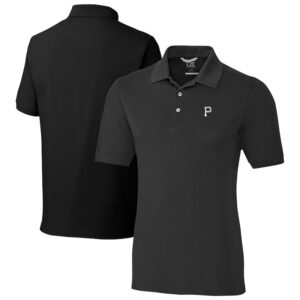 Men's Cutter & Buck Black Pittsburgh Pirates Advantage Pique DryTec Tri-Blend Polo