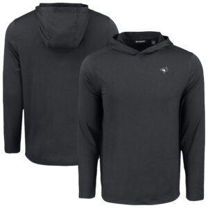 Men's Cutter & Buck Black Toronto Blue Jays Coastline Epic Comfort Eco Recycled Long Sleeve Hoodie T-Shirt