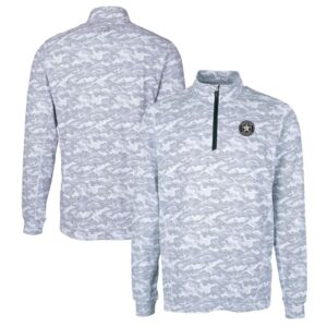 Men's Cutter & Buck Gray Houston Astros Big & Tall Traverse Eco Camo Tri-Blend DryTec Quarter-Zip Jacket