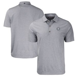 Men's Cutter & Buck Heather Charcoal Houston Astros Big & Tall Forge Eco Heather Stripe Stretch Recycled Polo