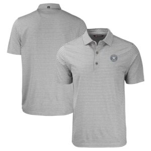 Men's Cutter & Buck Heather Gray Houston Astros Big & Tall Forge Eco Heather Stripe Stretch Recycled Polo