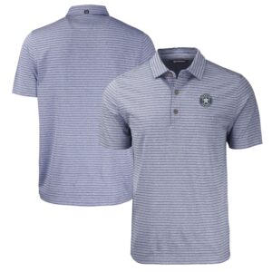 Men's Cutter & Buck Heather Navy Houston Astros Big & Tall Forge Eco Heather Stripe Stretch Recycled Polo
