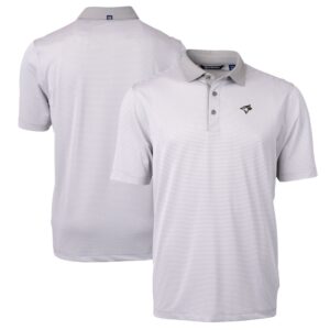 Men's Cutter & Buck Gray/White Toronto Blue Jays Big & Tall Virtue Eco Pique Micro Stripe DryTec Polo