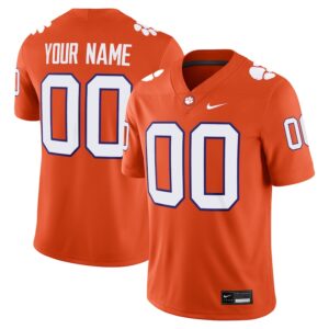 Men's Nike Orange Clemson Tigers Custom Football Game Jersey