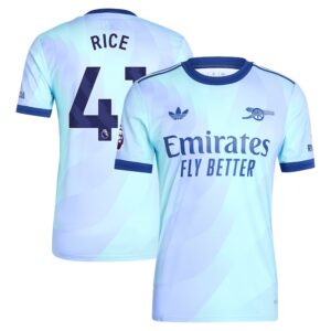 Men's adidas Originals Declan Rice Aqua Arsenal 2024/25 Third Authentic Player Jersey
