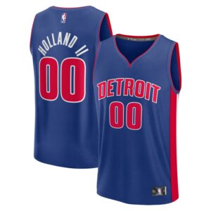 Men's Fanatics Ron Holland II Blue Detroit Pistons Fast Break Replica Player Jersey - Icon Edition