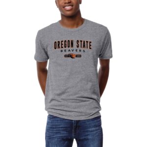 Men's League Collegiate Wear Heather Gray Oregon State Beavers Victory Falls Tri-Blend T-Shirt