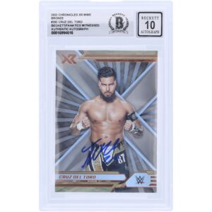 Cruz Del Toro WWE Autographed 2022 Panini Chronicles XR Bronze #292 Beckett Fanatics Witnessed Authenticated 10 Card