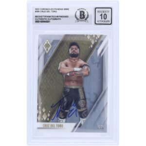 Cruz Del Toro WWE Autographed 2022 Panini Chronicles Phoenix #308 Beckett Fanatics Witnessed Authenticated 10 Card