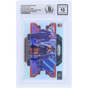 Elektra Lopez WWE Autographed 2022 Panini Prizm Silver Prizm #71 Beckett Fanatics Witnessed Authenticated 10 Rookie Card