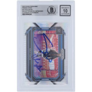 Solo Sikoa WWE Autographed 2023 Panini Prizm Hyper Prizm #16 Beckett Fanatics Witnessed Authenticated 10 Card