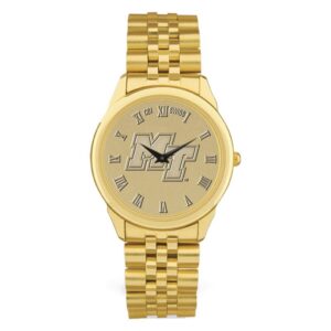 Men's Gold MTSU Blue Raiders Medallion Rolled Link Bracelet Wristwatch