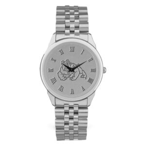 Men's Silver Fresno State Bulldogs Medallion Rolled Link Bracelet Wristwatch