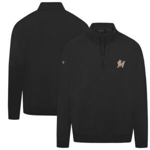 Men's Levelwear Black Miami Marlins Murray Quarter-Zip Sweatshirt