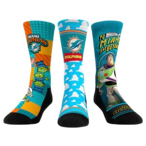 Unisex Rock Em Socks Miami Dolphins Toy Story 3-Pack Crew Socks