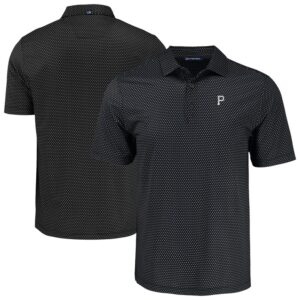 Men's Cutter & Buck Black Pittsburgh Pirates Pike Eco Shadow Check Print