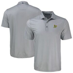 Men's Cutter & Buck Gray Athletics Big & Tall Pike Eco Shadow Check Print Polo