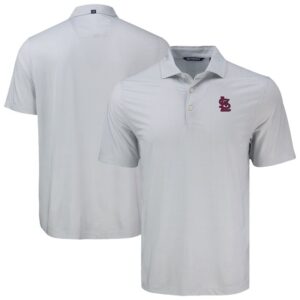 Men's Cutter & Buck Gray St. Louis Cardinals Big & Tall Pike Eco Diamond Dot Print Polo