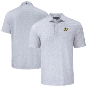 Men's Cutter & Buck Gray Athletics Big & Tall Pike Eco Flora Print Recycled Polo