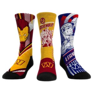 Unisex Rock Em Socks  Washington Commanders 3-Pack Crew Socks