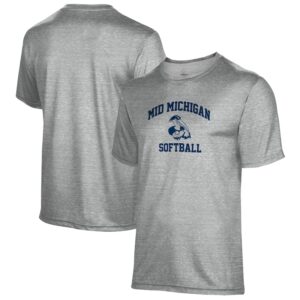 Men's ProSphere Gray Mid Michigan College Softball T-Shirt