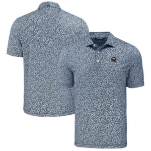Men's Cutter & Buck Navy Denver Broncos Pike Eco Flora Print Polo
