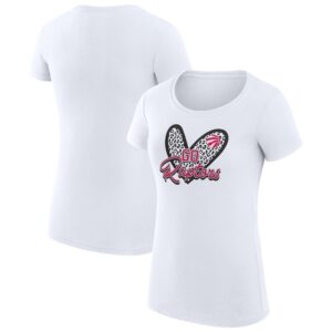 Women's G-III 4Her by Carl Banks  White Toronto Raptors Leopard Heart Fitted T-Shirt