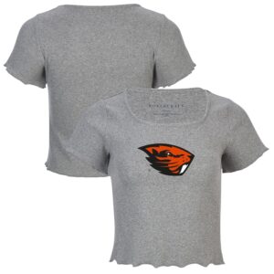 Women's Gray Oregon State Beavers Baby Top T-Shirt