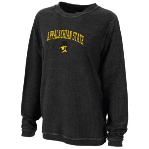 Women's Boxercraft Black Appalachian State Mountaineers Rally Corduroy Pullover Sweatshirt