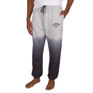Men's Concepts Sport Gray/Charcoal Los Angeles Lakers Dusk Dip Dye Lightweight French Terry Lounge Pants