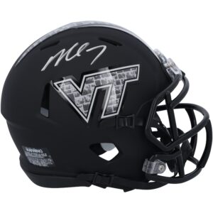 Michael Vick Virginia Tech Hokies Autographed Riddell Black Matte Speed Mini Helmet