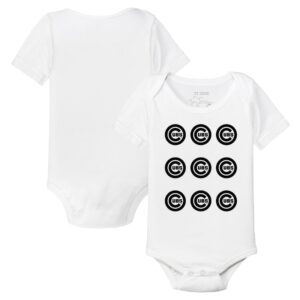 Infant Tiny Turnip  White Chicago Cubs Logo Grid Bodysuit