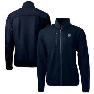Men's Cutter & Buck Navy Miami Marlins Big & Tall Americana Cascade Eco Fleece Full-Zip Jacket