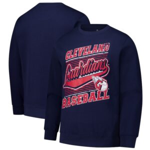 Men's Stitches Navy Cleveland Guardians Pullover Sweatshirt