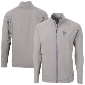 Men's Cutter & Buck Gray Kansas City Royals Adapt Eco Knit Hybrid Recycled Full-Zip Jacket
