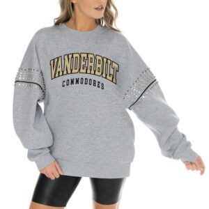 Women's Gameday Couture Heather Gray Vanderbilt Commodores Competitive Edge Oversized Fleece Pullover Sweatshirt