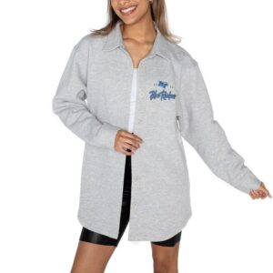 Women's Gameday Couture Ash MTSU Blue Raiders Foundation Full-Button Long Sleeve Overshirt