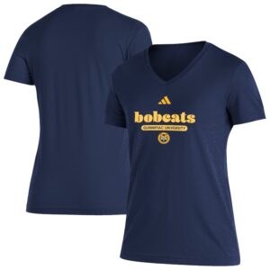 Women's adidas  Navy Quinnipiac Bobcats Blend V-Neck T-Shirt