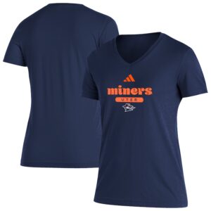 Women's adidas  Navy UTEP Miners Blend V-Neck T-Shirt